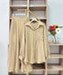 Collar Down Shirts With Wide Leg Trousers Sets